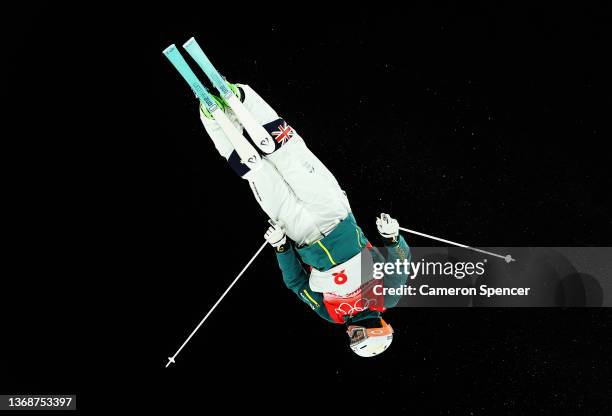 Brodie Summers of Team Australia performs a trick during the Men's Freestyle Skiing Moguls Final on Day 1 of the Beijing 2022 Winter Olympic Games at...