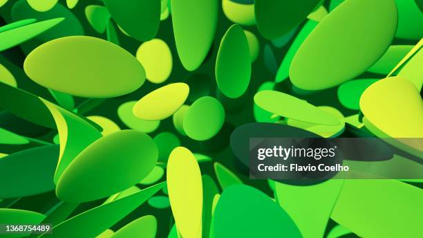 flowing green leaves background - green inspiring backgrounds imagens e fotografias de stock