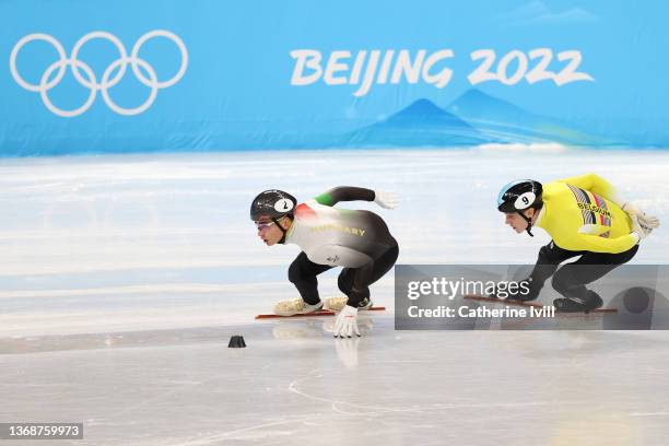 Shaolin Sandor Liu of Team Hungary competes during the Men's 1000m Heats on day one of the Beijing 2022 Winter Olympic Games at Capital Indoor...