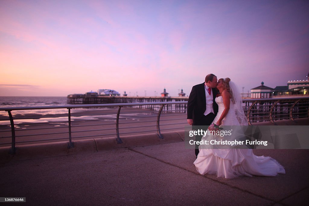 Couple Wed At Festival House In Front Of Blackpool Tower