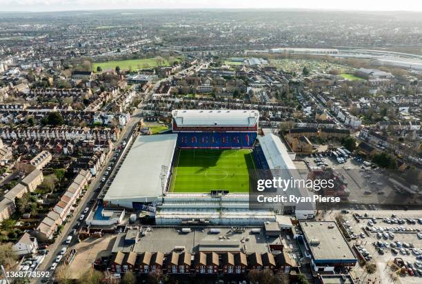 General view outside the stadium prior to the Emirates FA Cup Fourth Round match between Crystal Palace and Hartlepool United at Selhurst Park on...