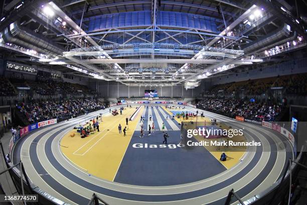 General view of the arena during the Dynamic New Athletics event at Emirates Arena on February 05, 2022 in Glasgow, Scotland.