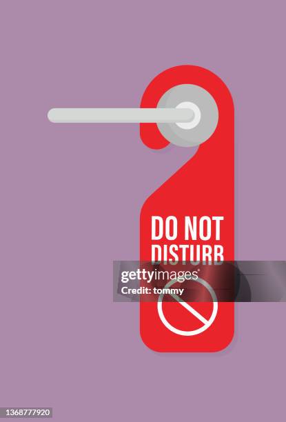 stockillustraties, clipart, cartoons en iconen met door hanger "do not disturb" - handle