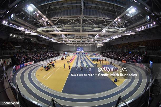 General view of the arena during the Dynamic New Athletics event at Emirates Arena on February 05, 2022 in Glasgow, Scotland.