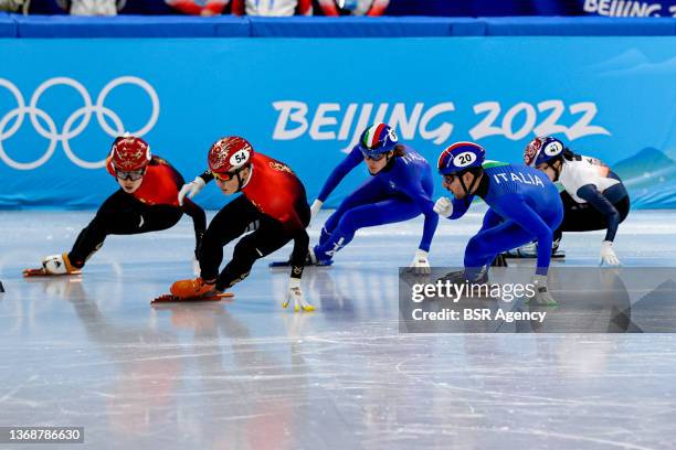 Chunyu Qu of China, Ziwei Ren of China, Arianna Valcepina of Italy, Tifany Huot Marchand of France, Yuri Confortola of Italy, Yubin Lee of South...