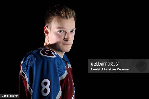 Cale Makar of the Colorado Avalanche poses for a portrait before the 2022 NHL All-Star game at T-Mobile Arena on February 04, 2022 in Las Vegas,...