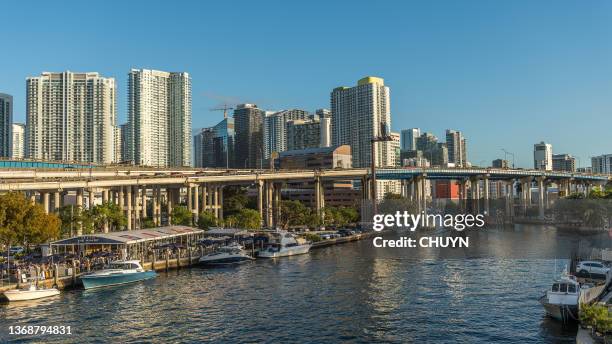 miami riverfront - miami river florida stock pictures, royalty-free photos & images