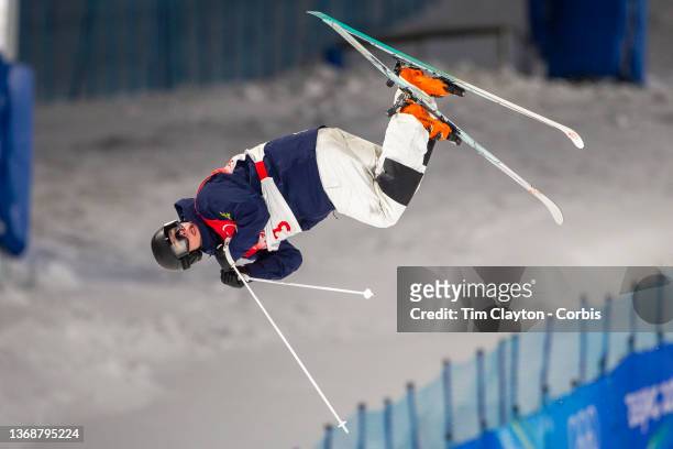 February 05: Walter Wallberg of Sweden in action during his gold medal run in the Moguls Final for Men at the Genting Snow Park during the Beijing...