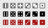 Game dice icon set. Vector EPS 10