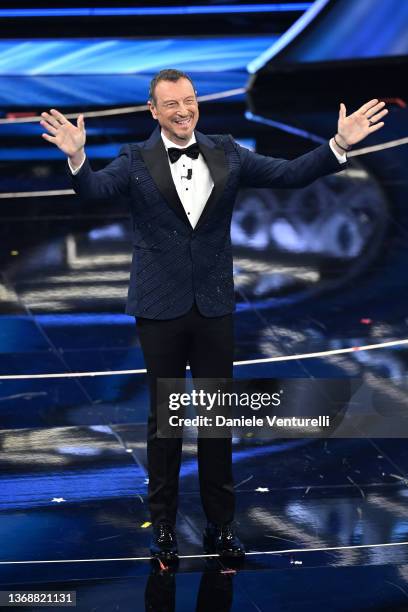 Amadeus attends the 72nd Sanremo Music Festival 2022 at Teatro Ariston on February 05, 2022 in Sanremo, Italy.