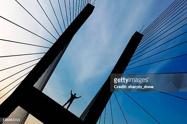 xxl empowered man silhouette - prosperity stock pictures, royalty-free photos & images