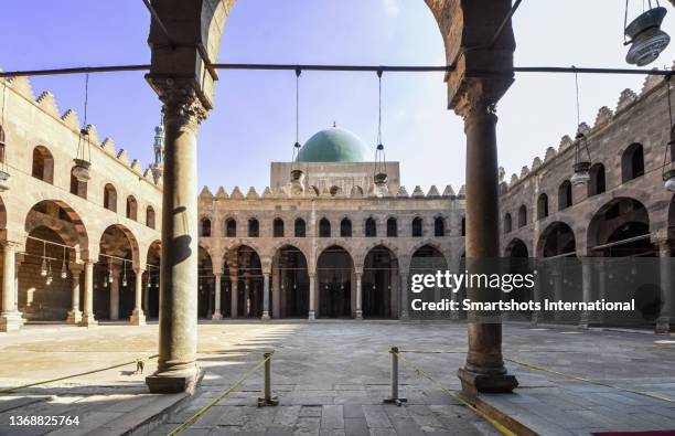 courtyard of al-nasir muhammad mosque in cairo, egypt - circa 14th century stock pictures, royalty-free photos & images