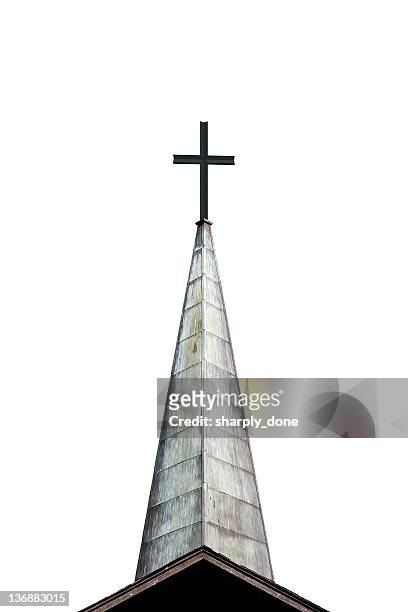 cross and steeple - spire stock pictures, royalty-free photos & images