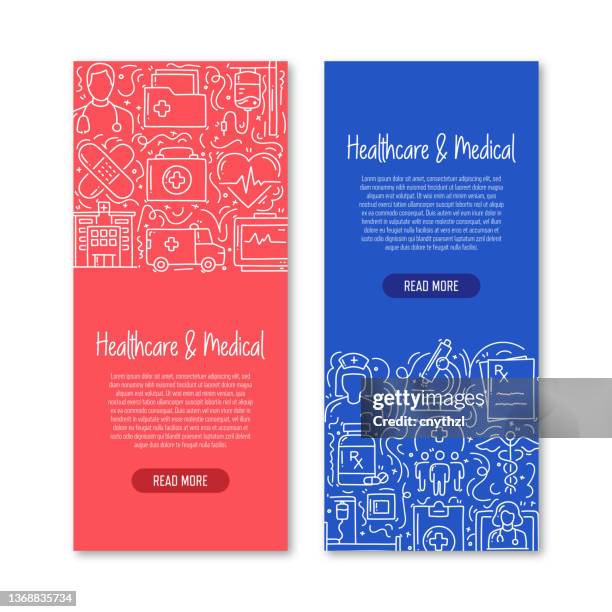 healthcare and medical related objects and elements. hand drawn vector doodle illustration collection. banner template with different healthcare and medical objects - advanced cardiac life support stock illustrations