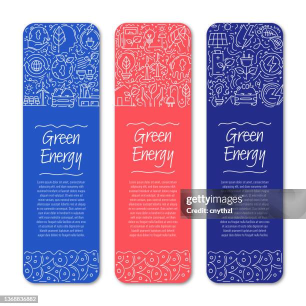 green energy related objects and elements. hand drawn vector doodle illustration collection. banner template with different green energy objects - deforestation stock illustrations