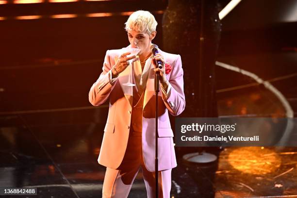 Achille Lauro attends the 72nd Sanremo Music Festival 2022 at Teatro Ariston on February 05, 2022 in Sanremo, Italy.