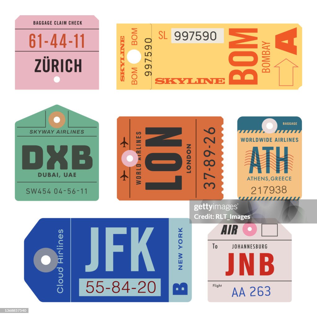 Vintage World Travel Equipaje Tags