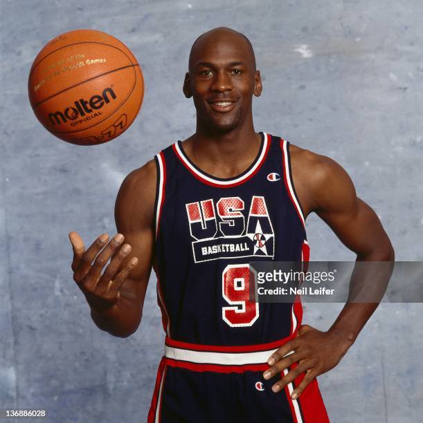 Basketball: Summer Games Preview: Closeup portrait of Michael Jordan during photo shoot. Dream Team. San Diego, CA 6/23/1992 CREDIT: Neil Leifer
