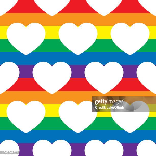 rainbow heart pattern silhouette - appreciation background stock illustrations