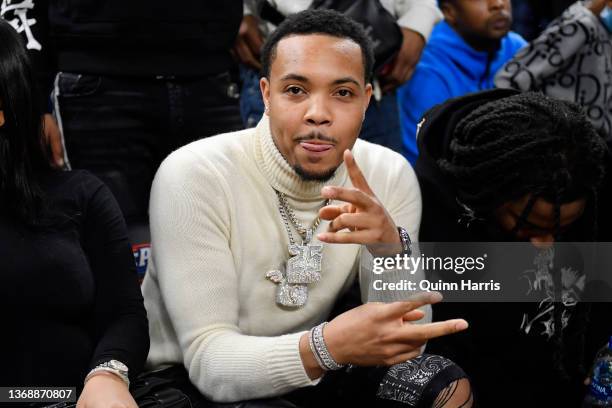 American rapper Herbert Randall Wright III, better known by his stage name G Herbo, poses for a photo during the game between Glenbard West and the...