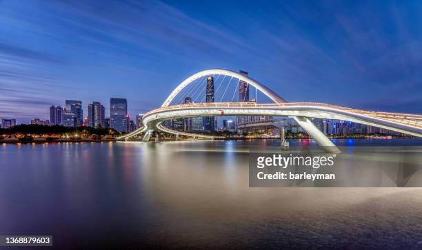 urban skyline against sunset - guangdong province stock pictures, royalty-free photos & images