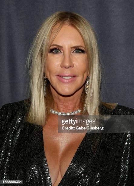 Television personality Vicki Gunvalson attends her breakup party at the "Kings of Hustler" male revue at Larry Flynt's Hustler Club on February 05,...