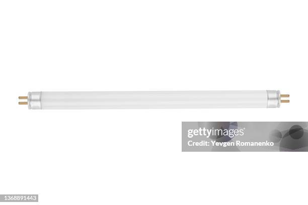 fluorescent lamp isolated on white background - luce fluorescente foto e immagini stock