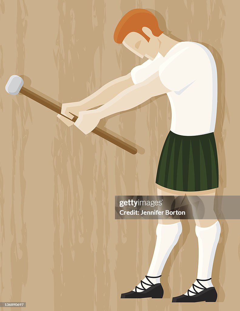 Man Throwing Hammer