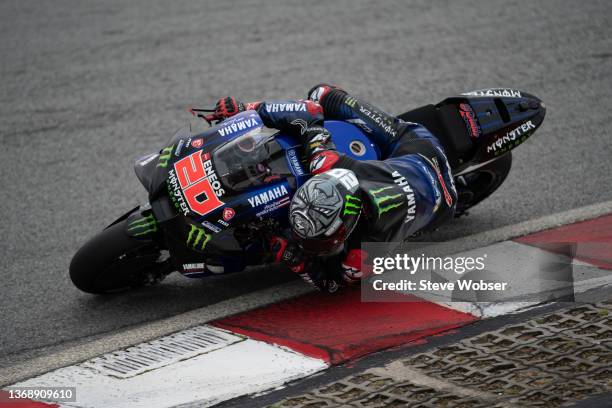 Fabio Quartararo of France and Monster Energy Yamaha MotoGP rides during the MotoGP Pre-Season IRTA-Test at Sepang International Circuit on February...