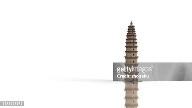 clean chinese traditional tower - xi'an stock pictures, royalty-free photos & images