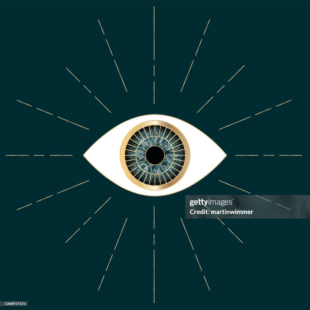 Human golden orientalic eye graphic