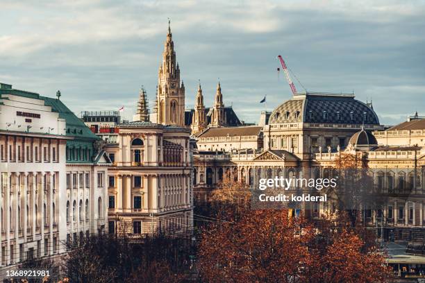 classic architecture of vienna - centro de viena imagens e fotografias de stock