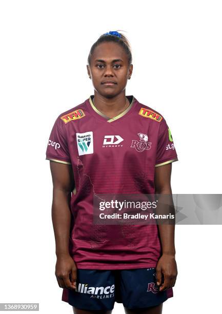 Ivania Wong poses during the Queensland Reds Super W Rugby 2022 headshots session at St.George Rugby House on February 05, 2022 in Brisbane,...