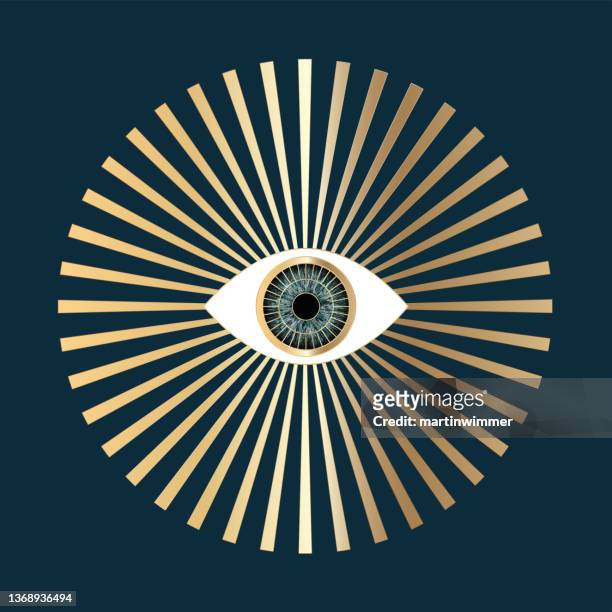 human golden orientalic eye graphic - blue eyed soul stock illustrations