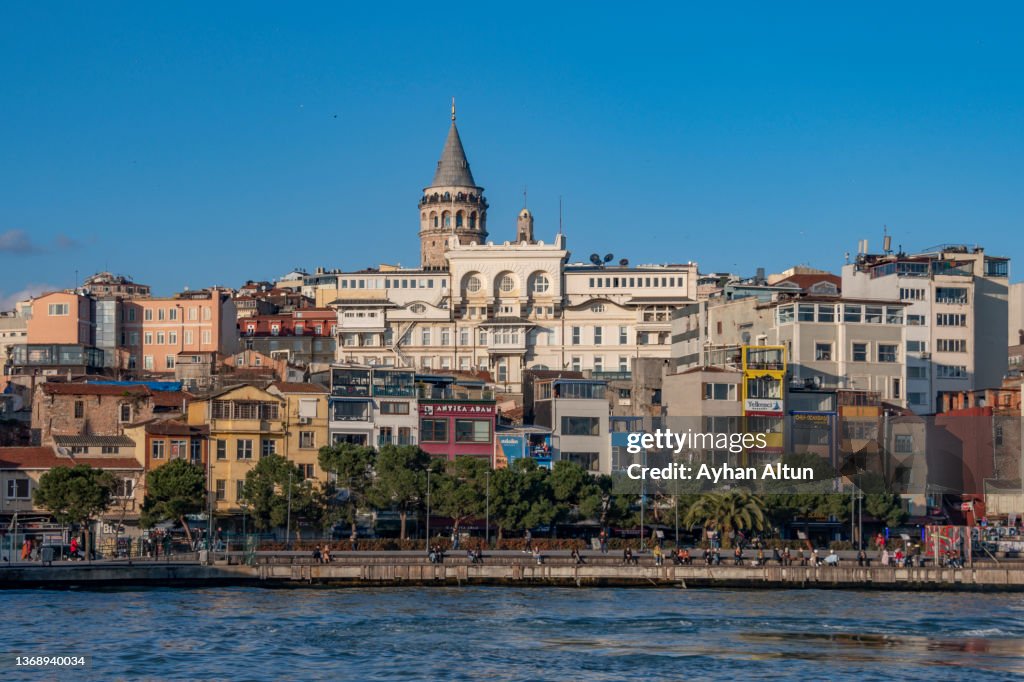 Karakoy Waterfront in Beyoglu district of Istanbul, Turkey