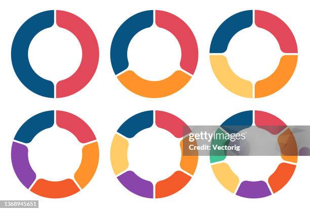 pie chart set. colorful diagram collection. - draft rounds 2 7 stock illustrations