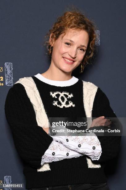 Actress Vicky Krieps attends the Cesar 2022 - Nominee Luncheon at Le Fouquet's on February 06, 2022 in Paris, France.