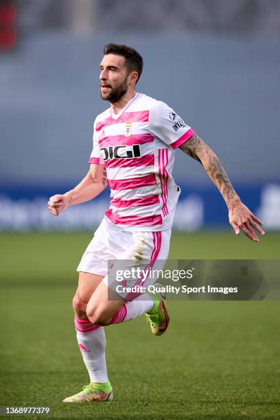 Borja Baston of Real Oviedo looks on during the LaLiga Smartbank match between SD Amorebieta and Real Oviedo at Instalaciones de Lezama Campo 1 on...