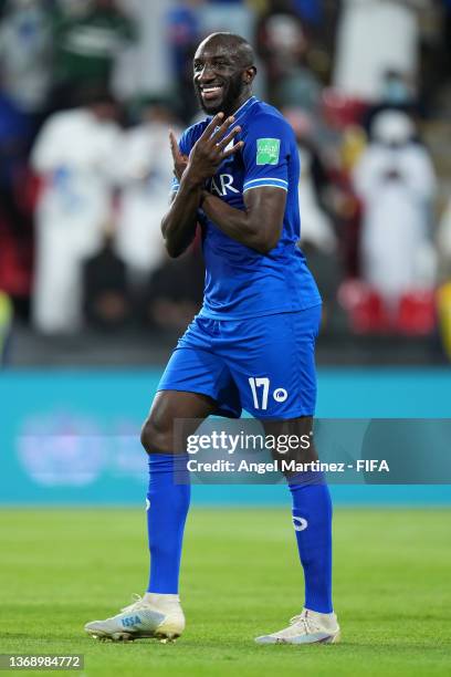 Moussa Marega of Al Hilal celebrates after scoring their team's fifth goal during the FIFA Club World Cup UAE 2021 2nd Round match between Al Hilal...