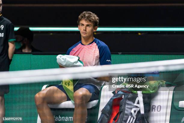 Henri Laaksonen of Switzerland during the 49e ABN AMRO World Tennis Tournament 2022 Qualification at Ahoy on February 6, 2022 in Rotterdam,...