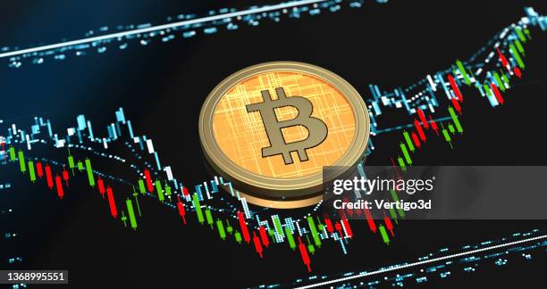 bitcoin cryptocurrency trends graphs and charts - graphic accident photos stock pictures, royalty-free photos & images