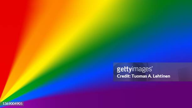 rainbow colored color spectrum blurred background. - regenbogenfahne stock-fotos und bilder