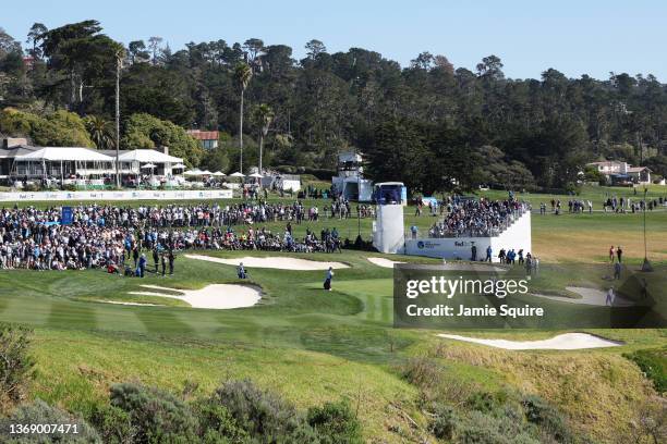 General view of the eighth hole during the final round of the AT&T Pebble Beach Pro-Am at Pebble Beach Golf Links on February 06, 2022 in Pebble...