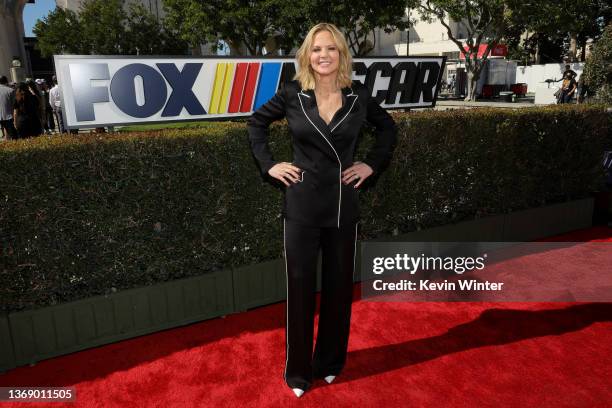 Shannon Spake attends NASCAR's Busch Light Clash at Los Angeles Coliseum on February 06, 2022 in Los Angeles, California.