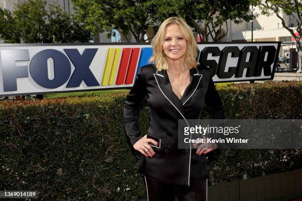 Shannon Spake attends NASCAR's Busch Light Clash at Los Angeles Coliseum on February 06, 2022 in Los Angeles, California.