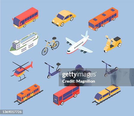 Types of Transport Isometric Vector Types of Transport Isometric Vector