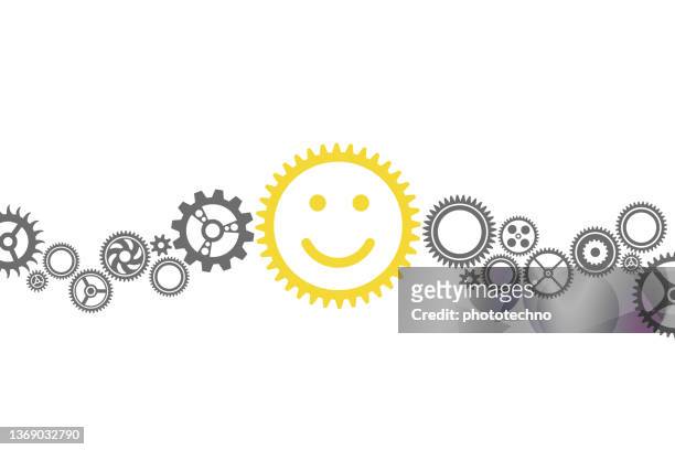 happy solution concepts on white background - motivation stock illustrations