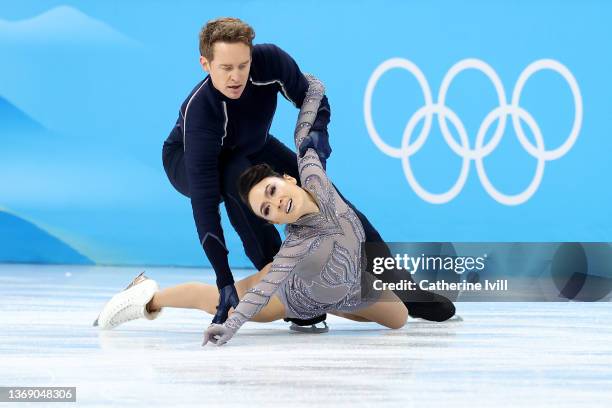 Madison Chock and Evan Bates of Team United States skate during the Ice Dance Free Dance Team Event on day three of the Beijing 2022 Winter Olympic...