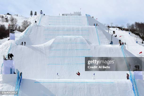 Max Parrot of Team Canada performs a trick during the Men's Snowboard Slopestyle Final on Day 3 of the Beijing 2022 Winter Olympic Games at Genting...