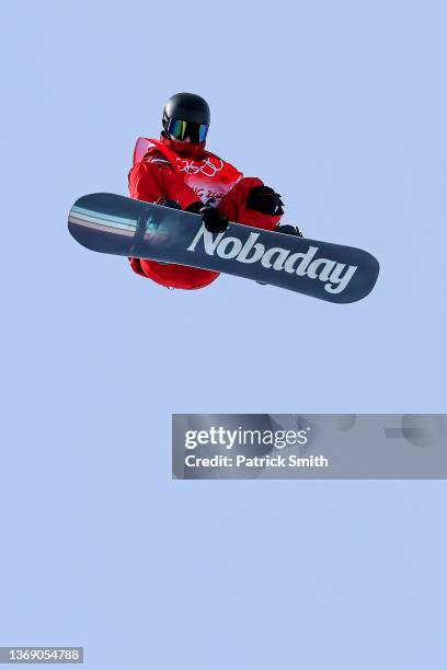 Max Parrot of Team Canada performs a trick during the Men's Snowboard Slopestyle Final on Day 3 of the Beijing 2022 Winter Olympic Games at Genting...